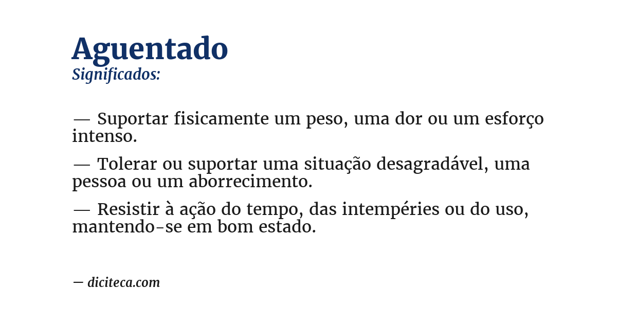 Significado de aguentado