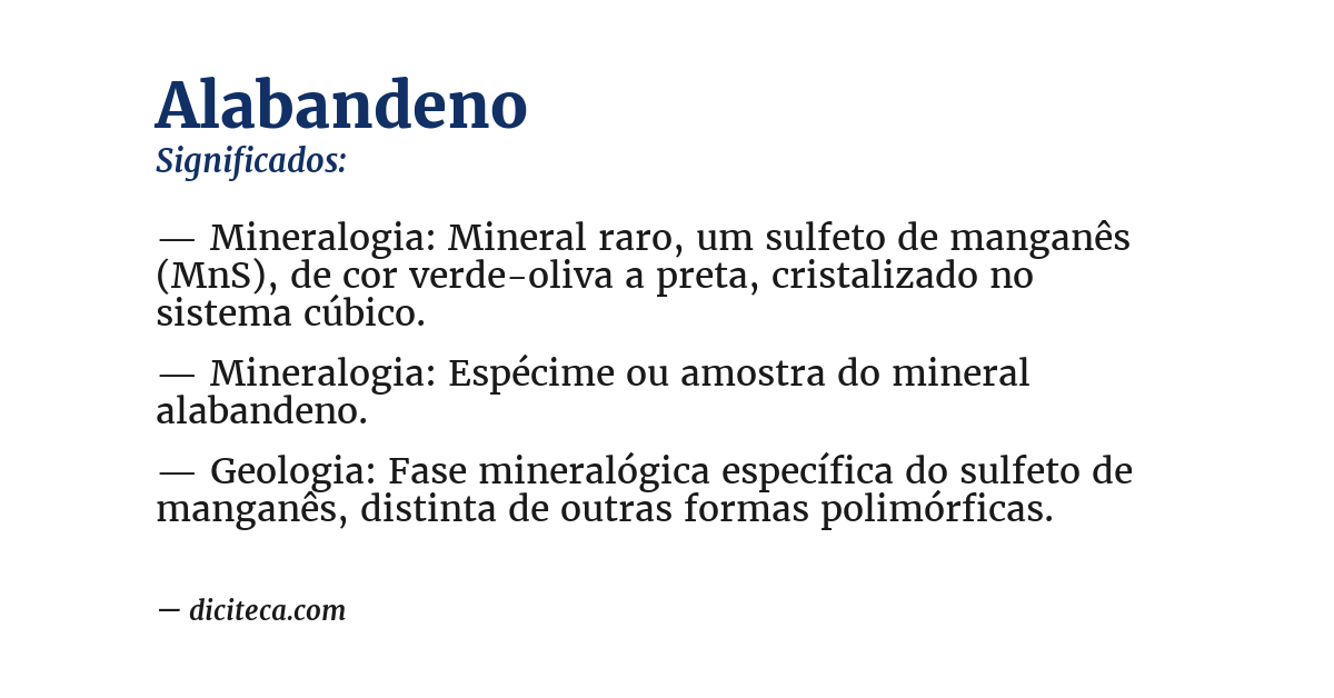 Significado de alabandeno