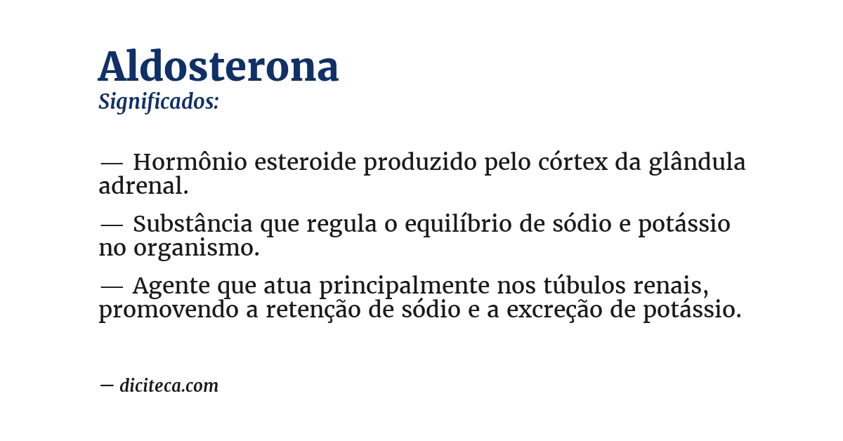 Significado de aldosterona
