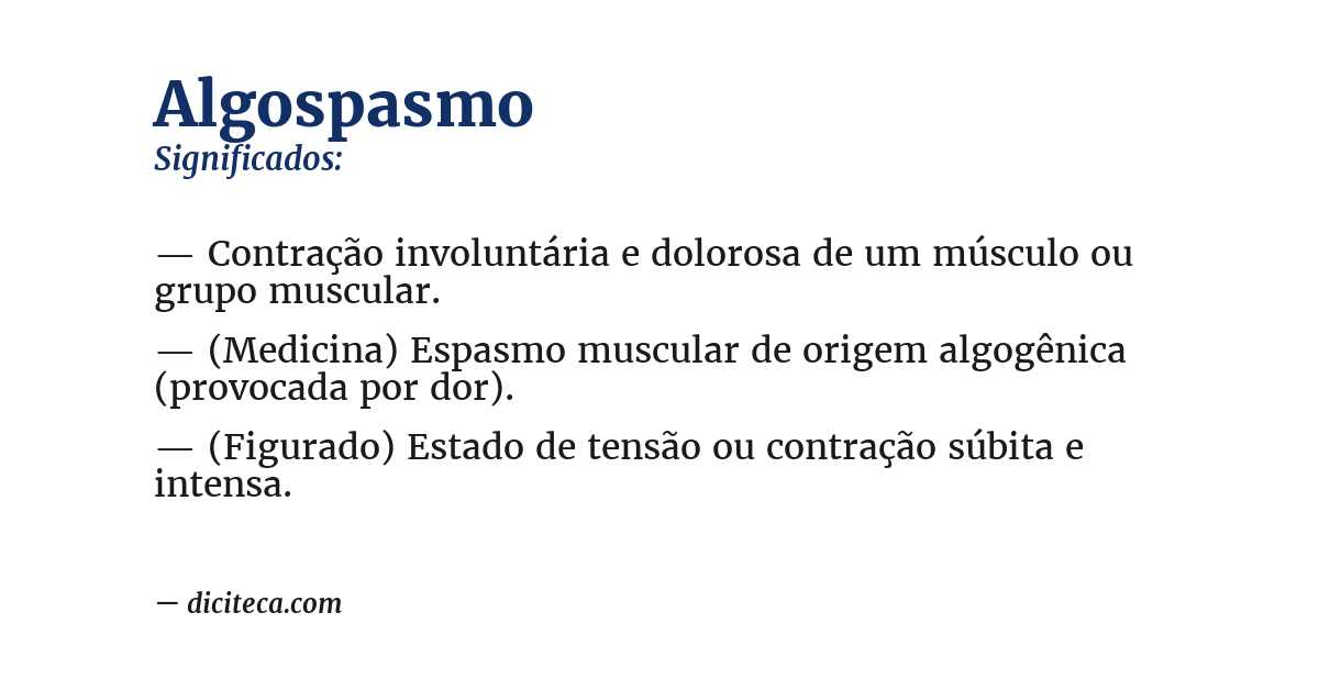 Significado de algospasmo