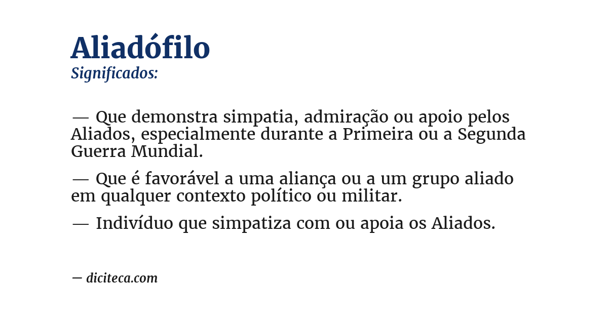 Significado de aliadófilo