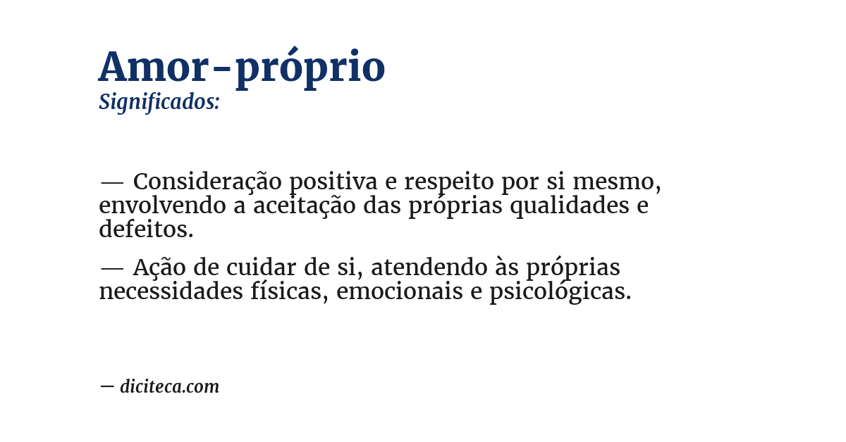 Significado de amor-próprio
