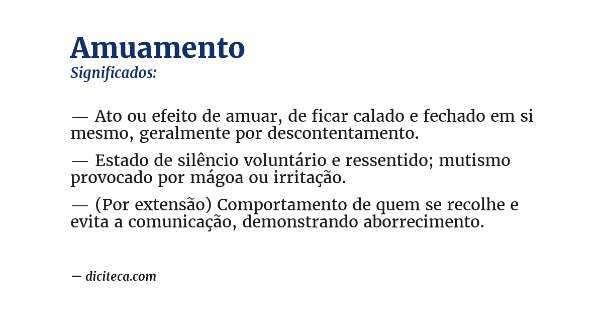 Significado de amuamento