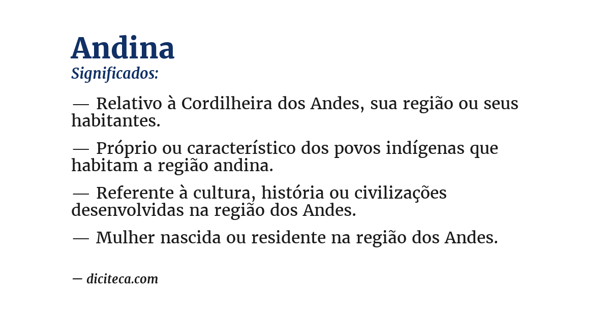 Significado de andina