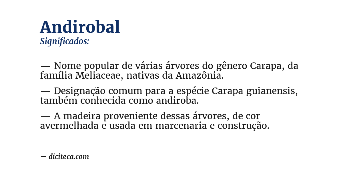 Significado de andirobal