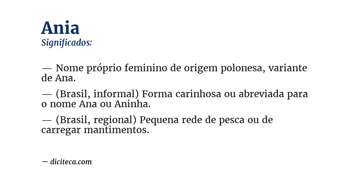 Significado de ania
