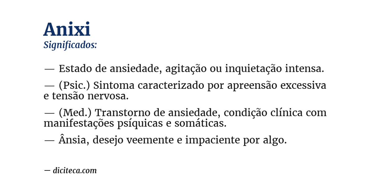 Significado de anixi