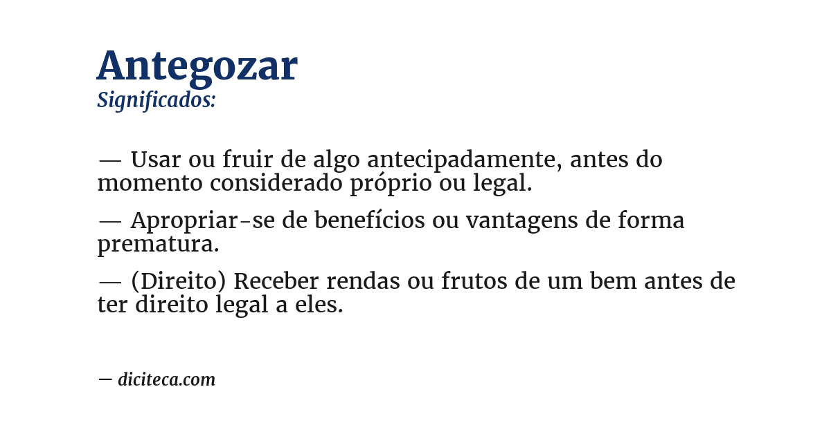 Significado de antegozar