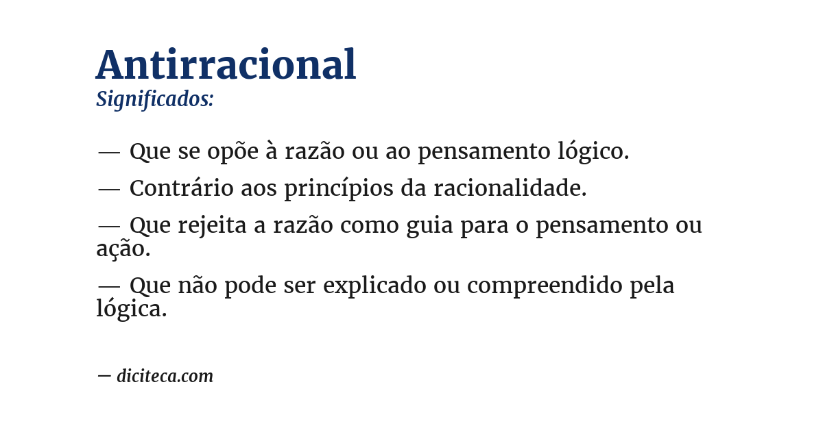 Significado de antirracional