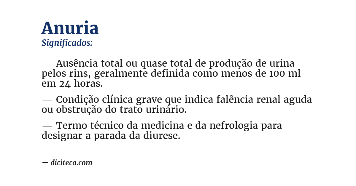 Significado de anuria