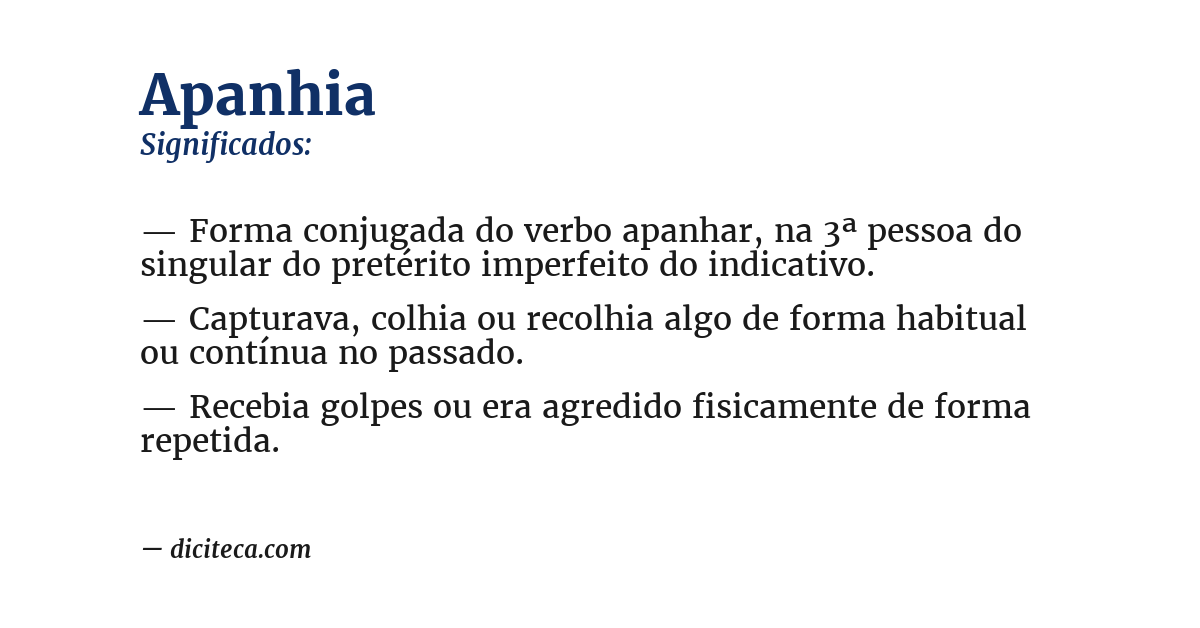 Significado de apanhia