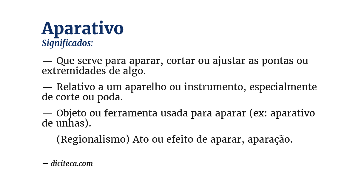 Significado de aparativo