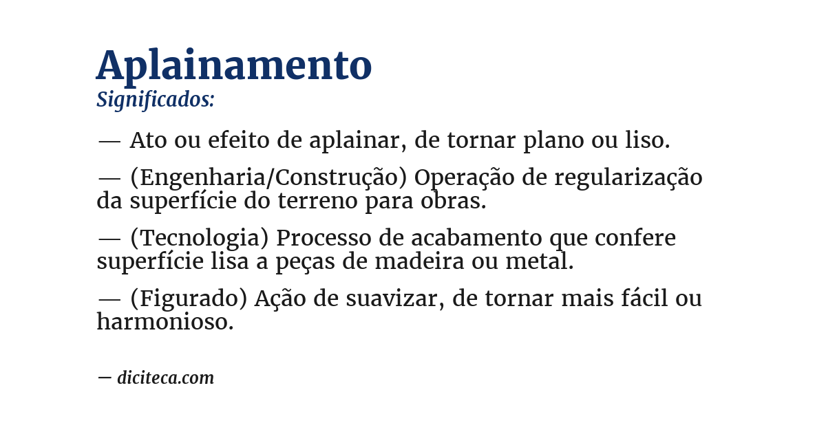 Significado de aplainamento