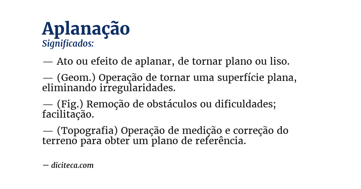 Significado de aplanação