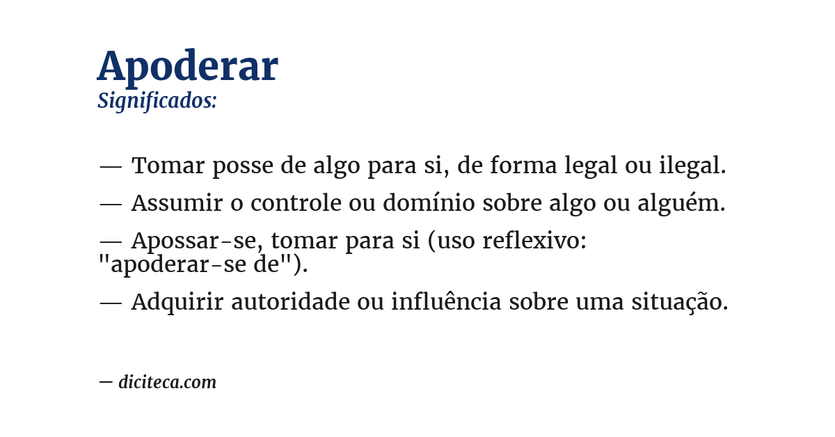 Significado de apoderar