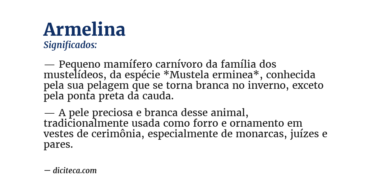 Significado de armelina