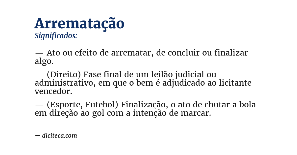 Significado de arrematação