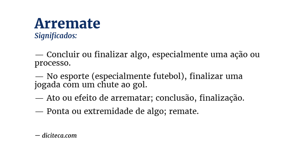 Significado de arremate