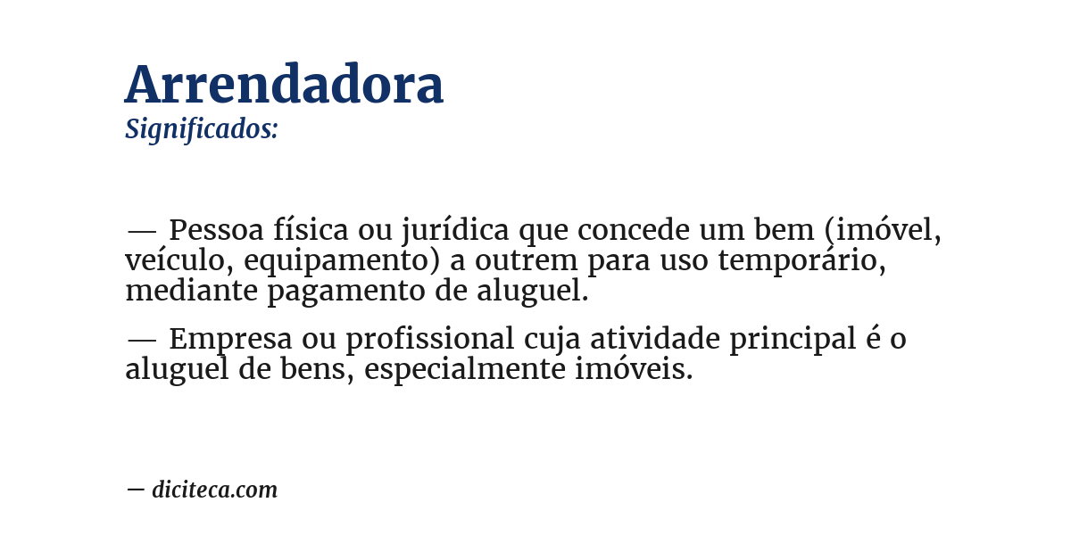 Significado de arrendadora