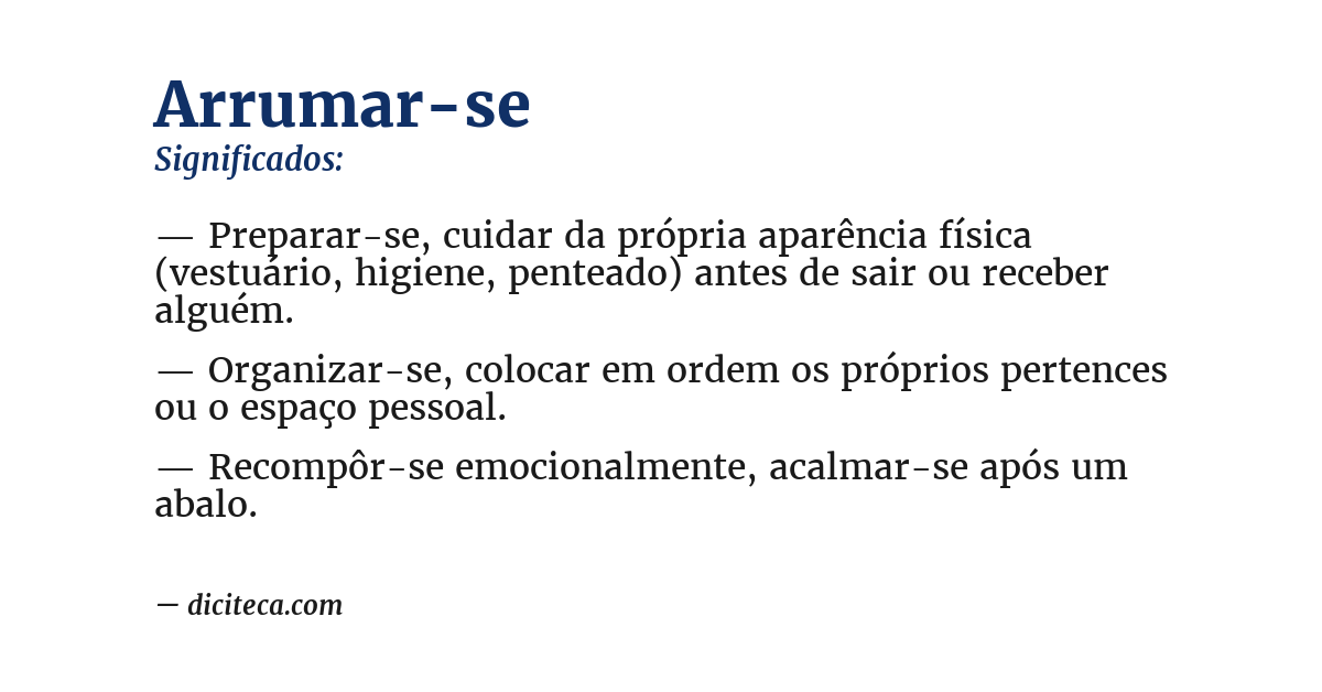 Significado de arrumar-se