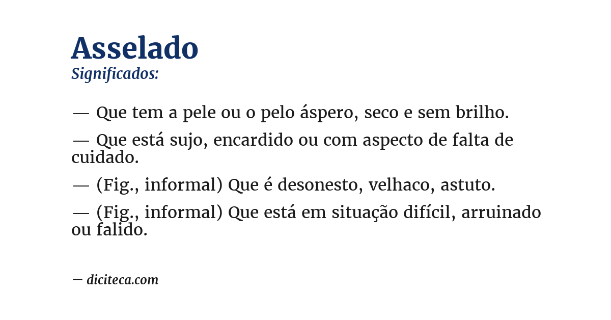 Significado de asselado