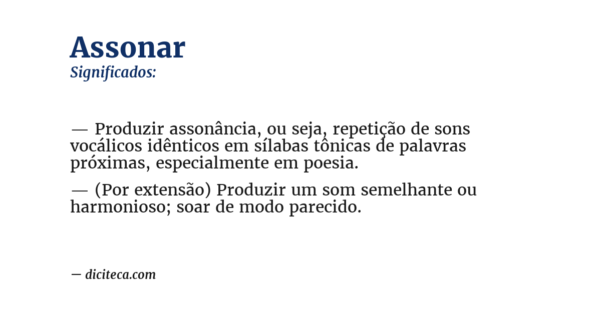Significado de assonar