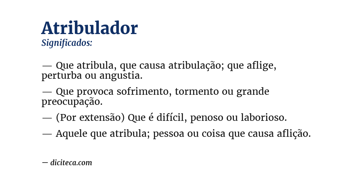 Significado de atribulador