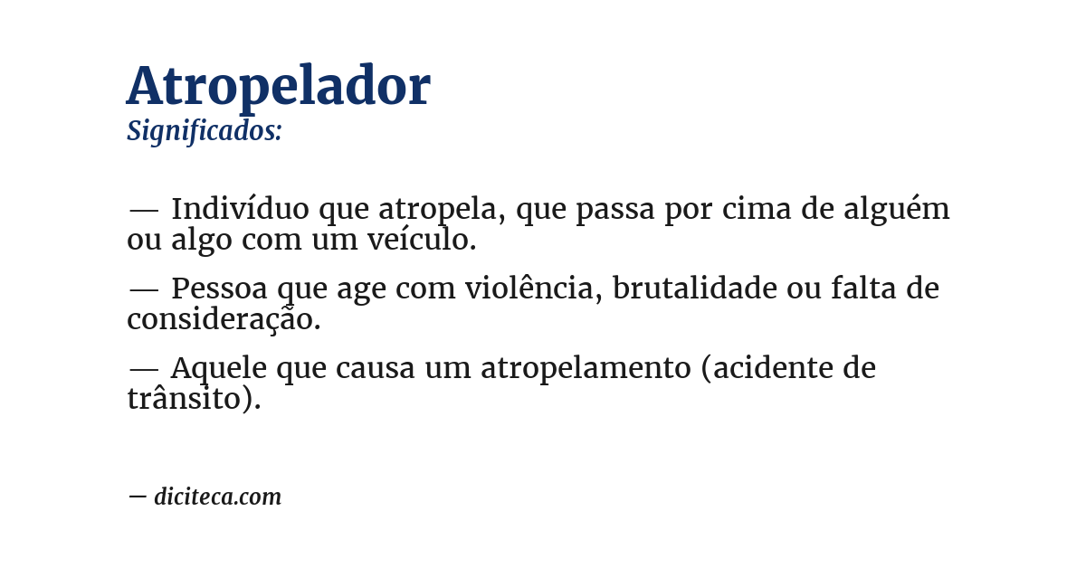 Significado de atropelador
