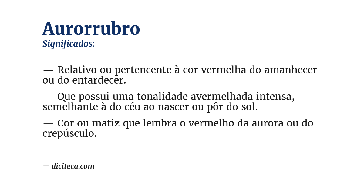 Significado de aurorrubro