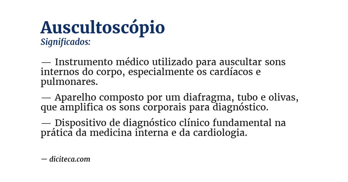 Significado de auscultoscópio