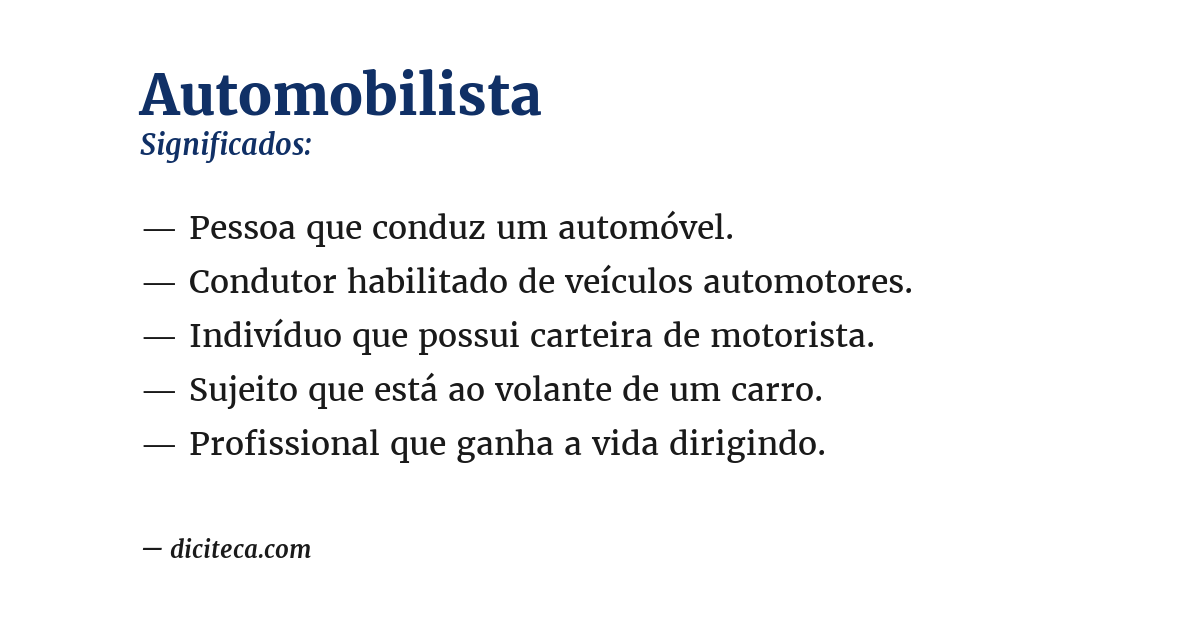 Significado de automobilista