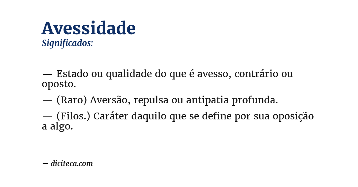 Significado de avessidade