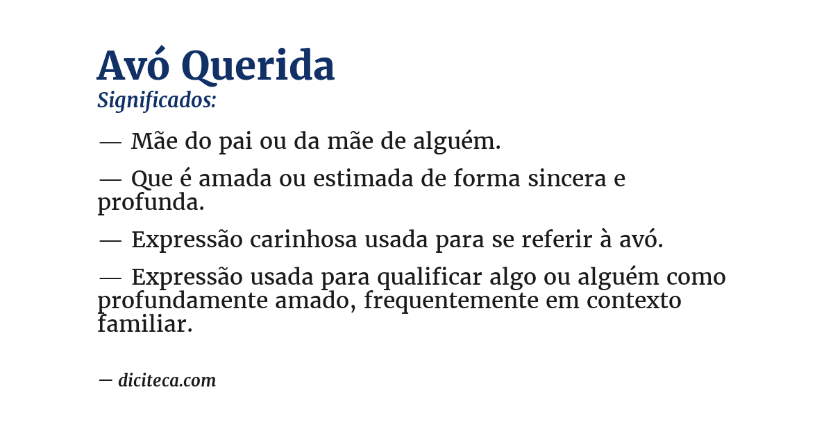 Significado de avó querida