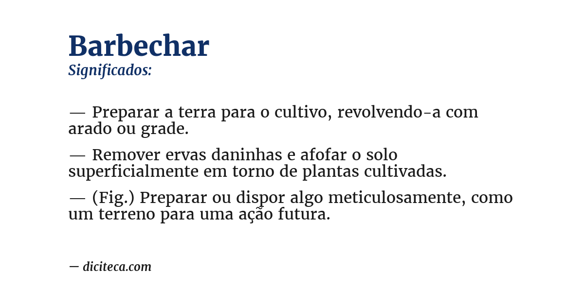Significado de barbechar
