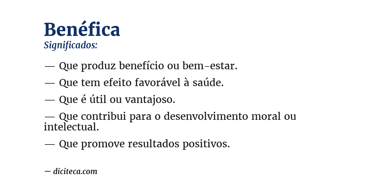 Significado de benéfica
