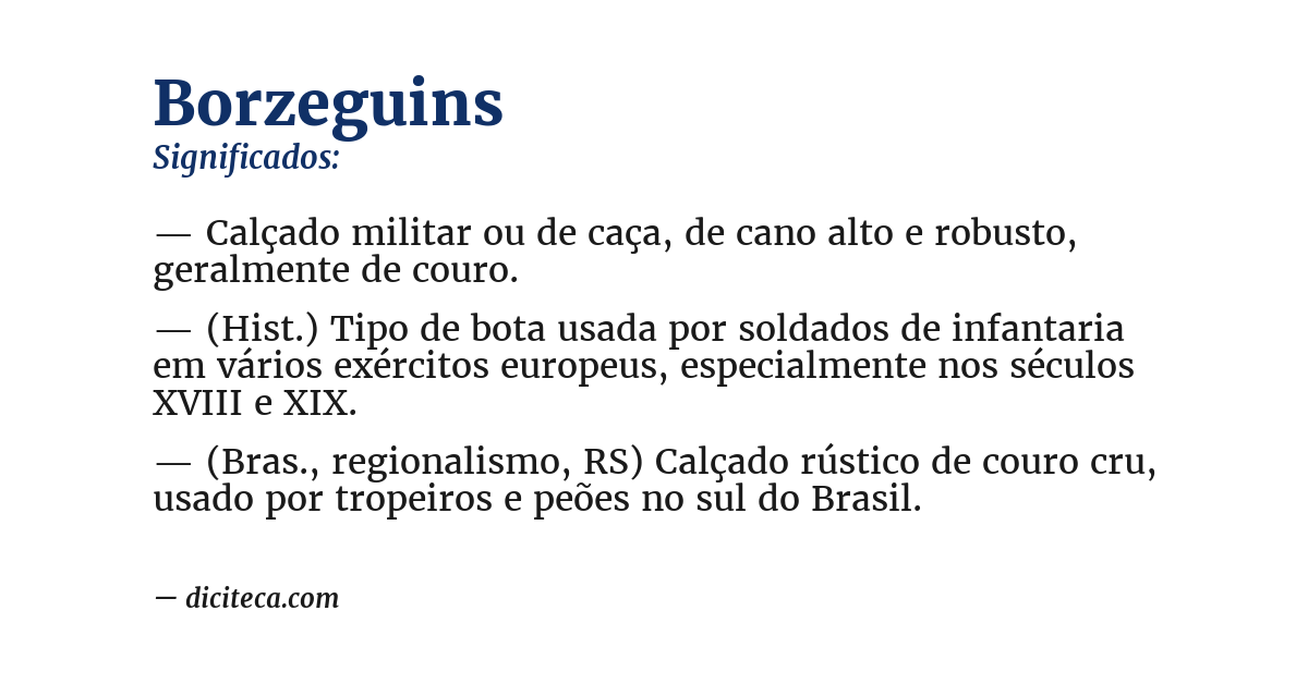 Significado de borzeguins