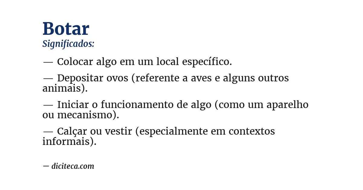 Significado de botar