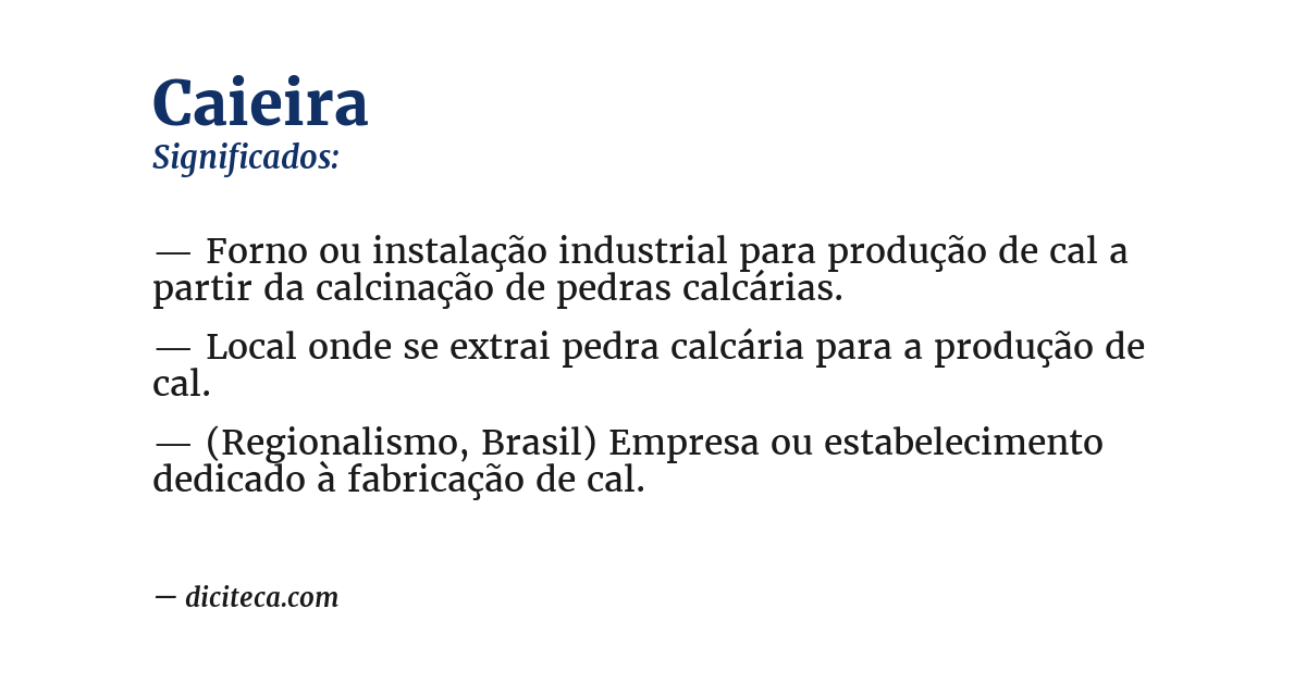 Significado de caieira