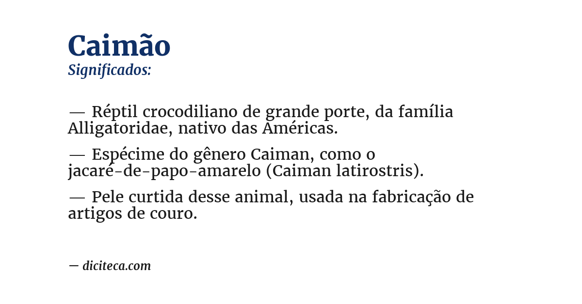 Significado de caimão
