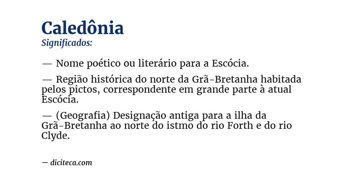 Significado de caledônia