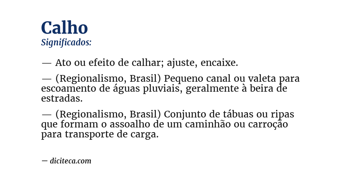 Significado de calho