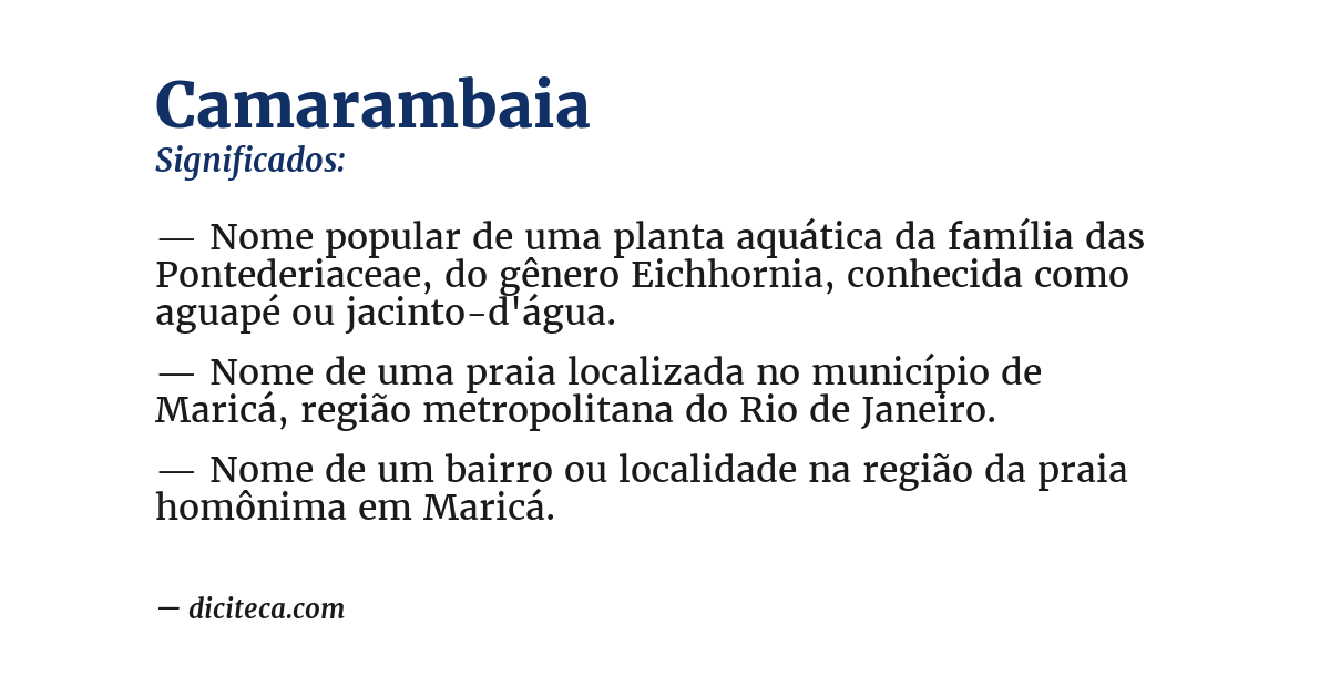 Significado de camarambaia