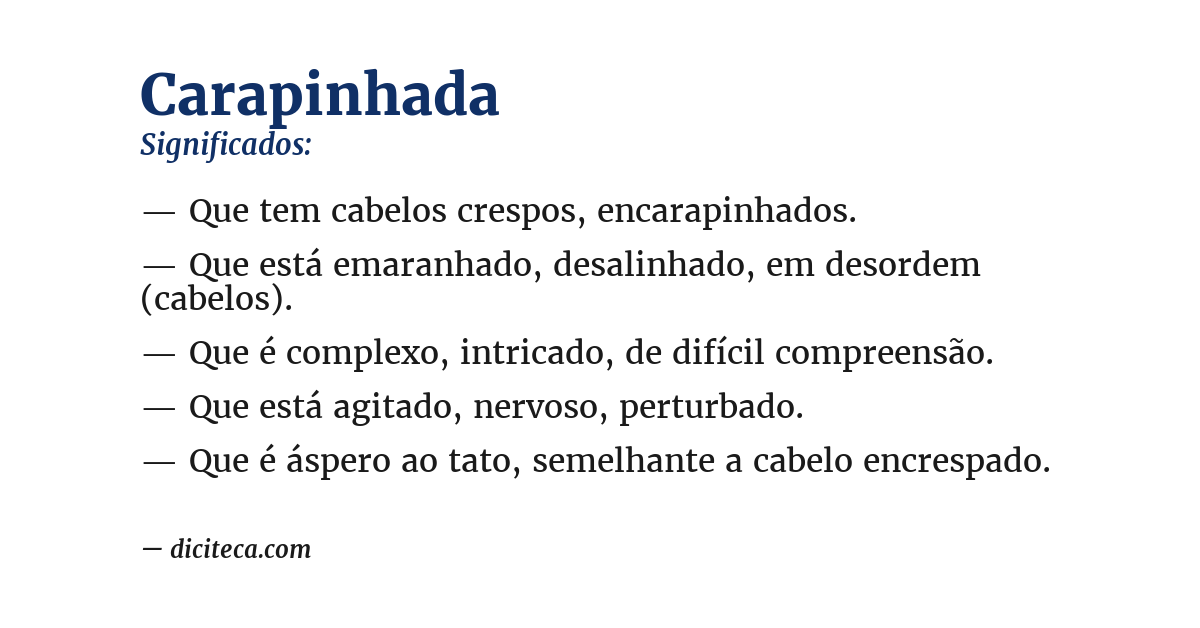 Significado de carapinhada