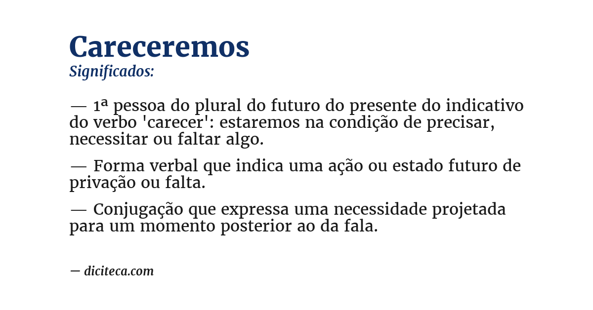 Significado de careceremos