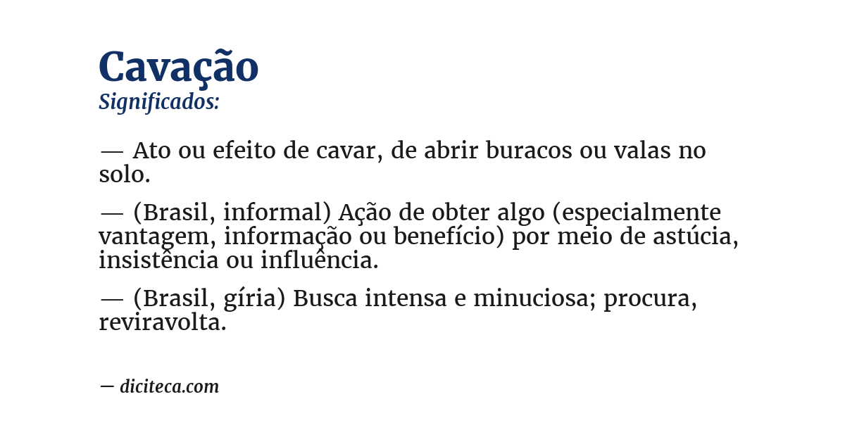 Significado de cavação
