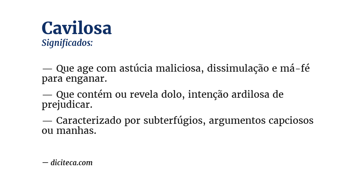 Significado de cavilosa