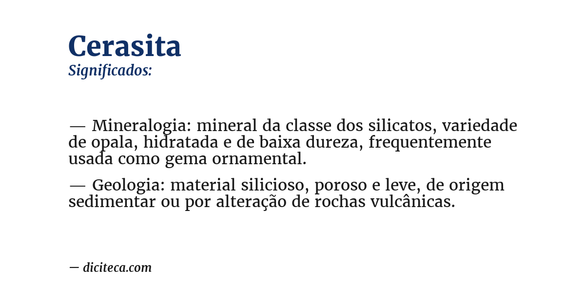 Significado de cerasita