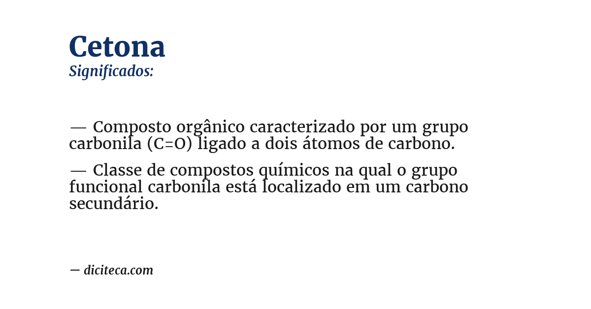 Significado de cetona