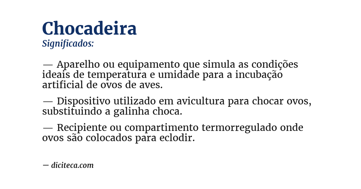Significado de chocadeira