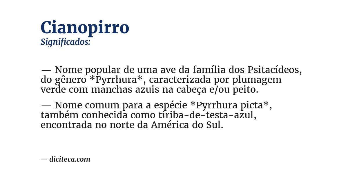 Significado de cianopirro